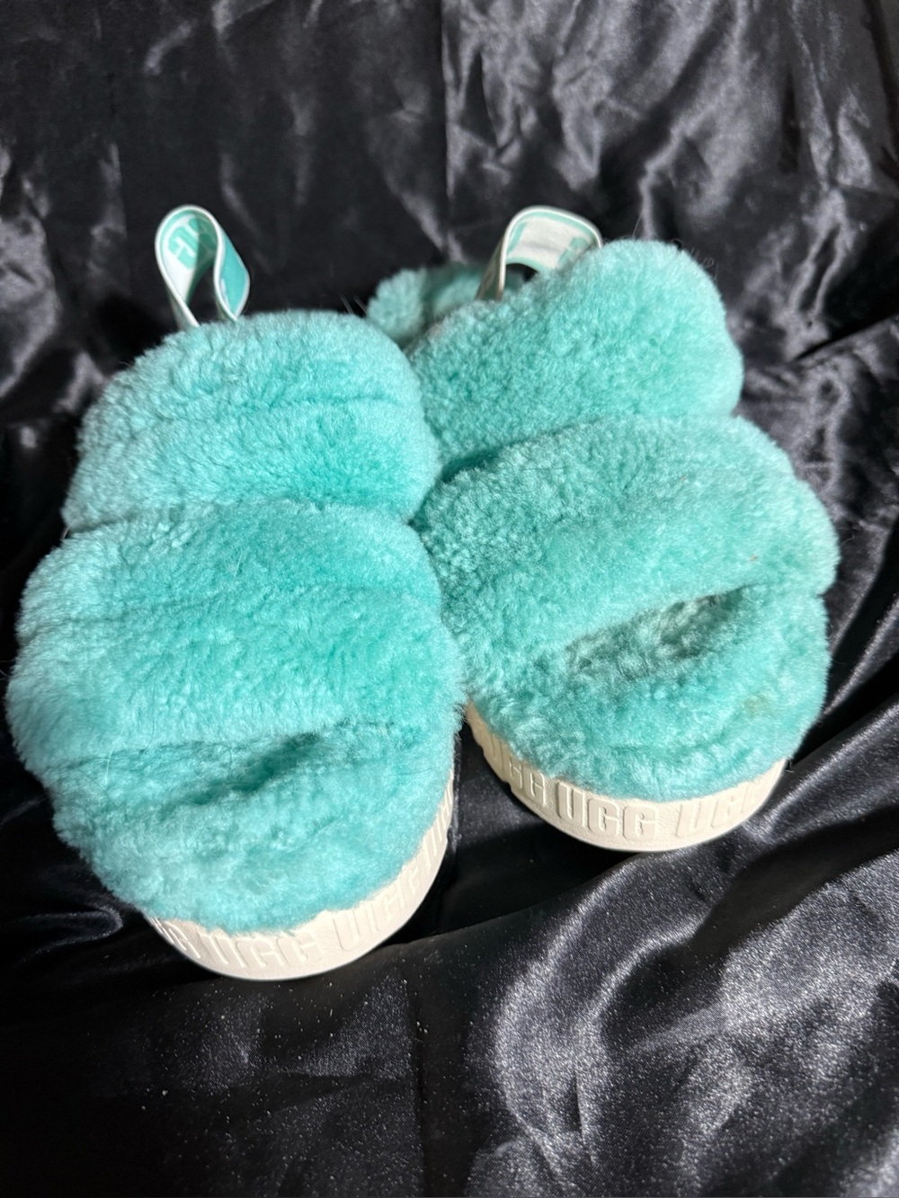 UGG Oh Fluffita Women's Slipper Sandal Size 10 Tide Pool, Platform, Sandal Blue
